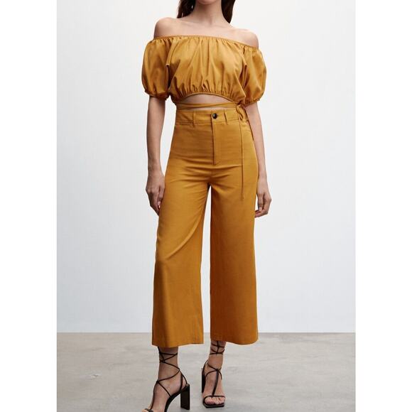 MANGO High-Waist Crop Trousers - XL - Picture 3 of 6